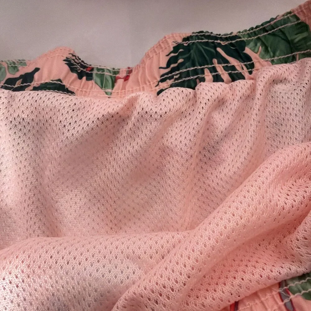 OLD NAVY Swim Trunks Board Shorts Men Size XL Pink Flamingos Beach Vacation NWT